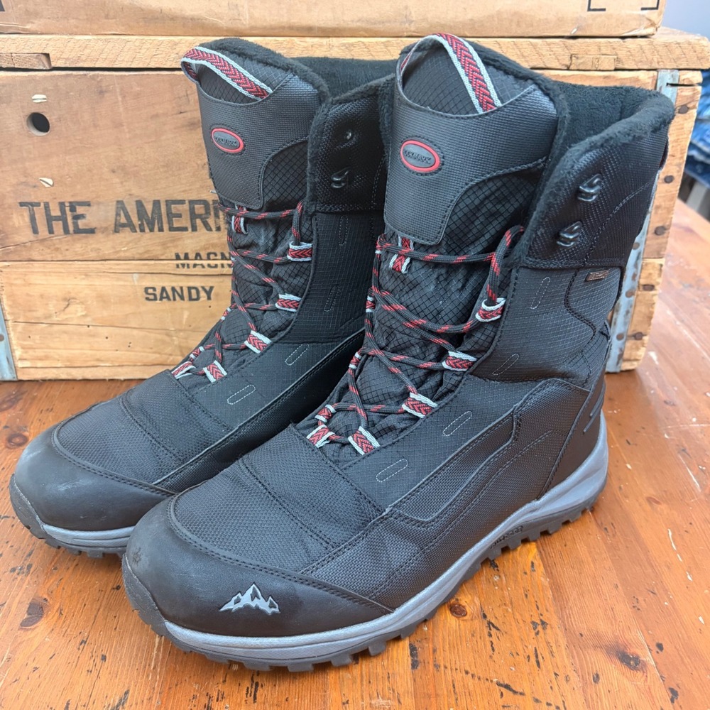 Rockmark OXM422 Mens Black Waterproof Winter‎ Snow Boots Fleece Lined Size 12.5
